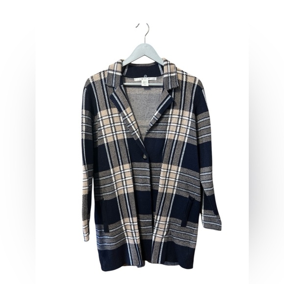 Max Studio Plaid Sweater Jacket XL - Picture 1 of 7